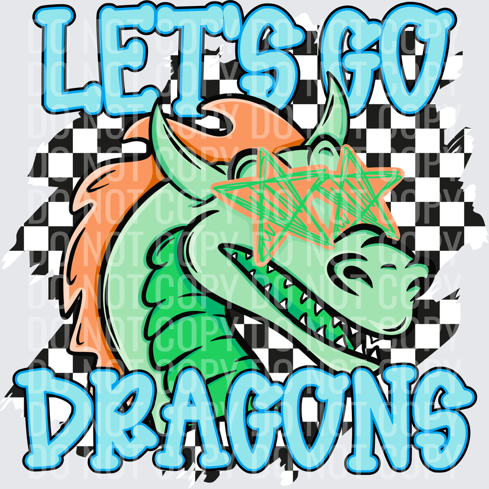 Let’s go dragons checkered