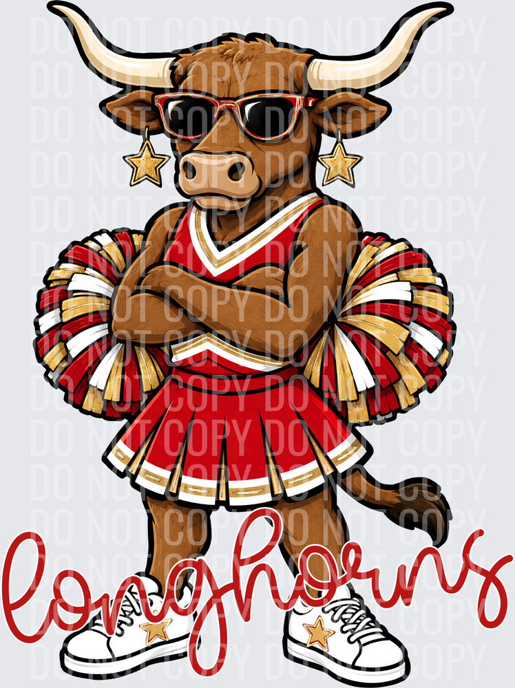 Longhorns Cheer Red Gold