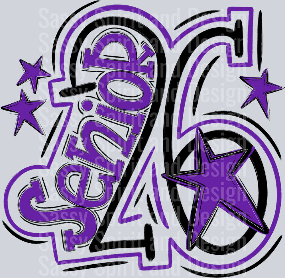 Senior 2026 Black Purple