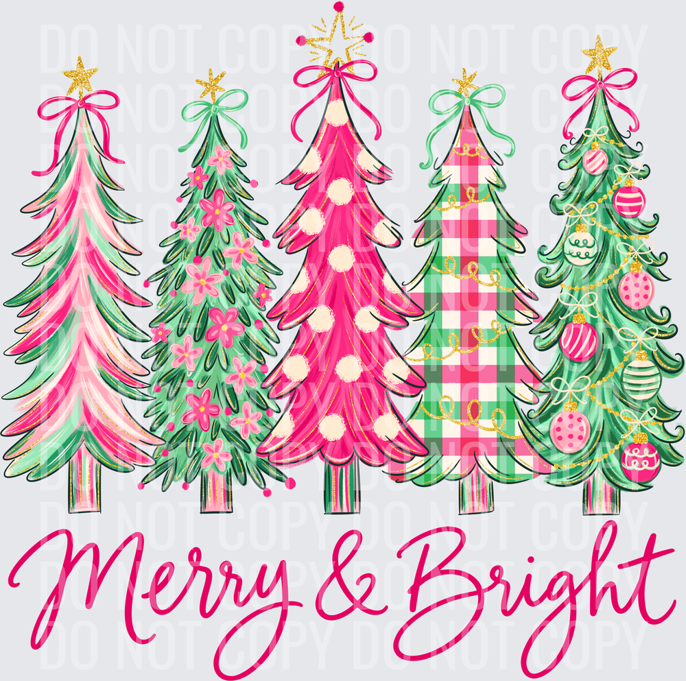 Merry and Bright Christmas Trees
