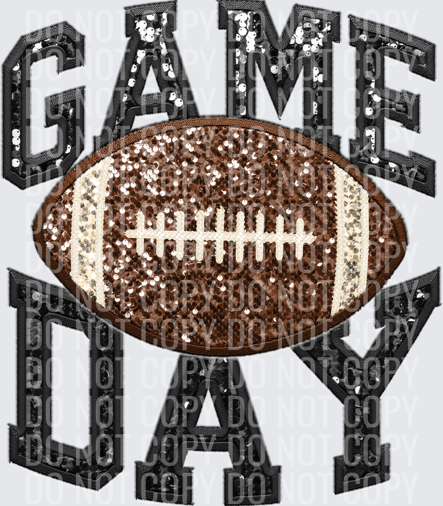 KayndiDesigns 06.26 Game Day Sequin Embriodery 30 Black