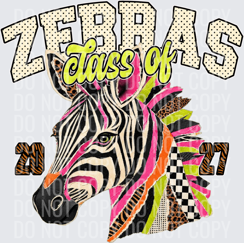 KayndiDesigns 10.26 Class of 2027 Bright Zebras
