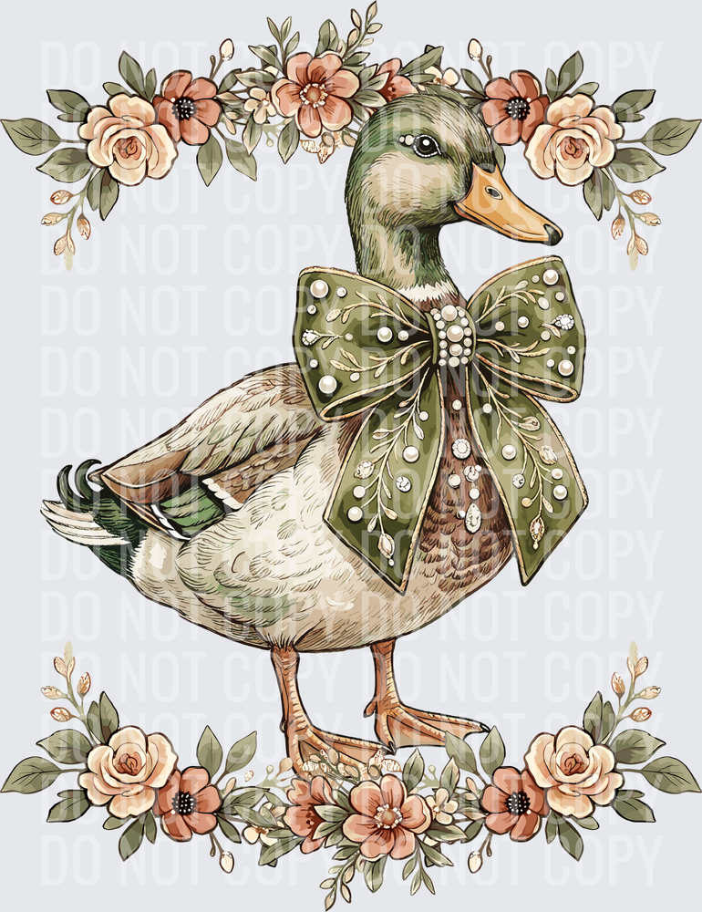 MALLARD AND FLOWERS