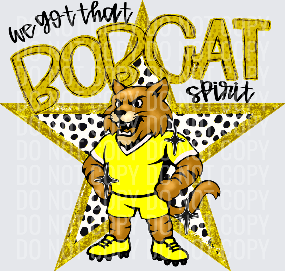 KayndiDesigns 09.26 We Got That Spirit Bobcat Yellow