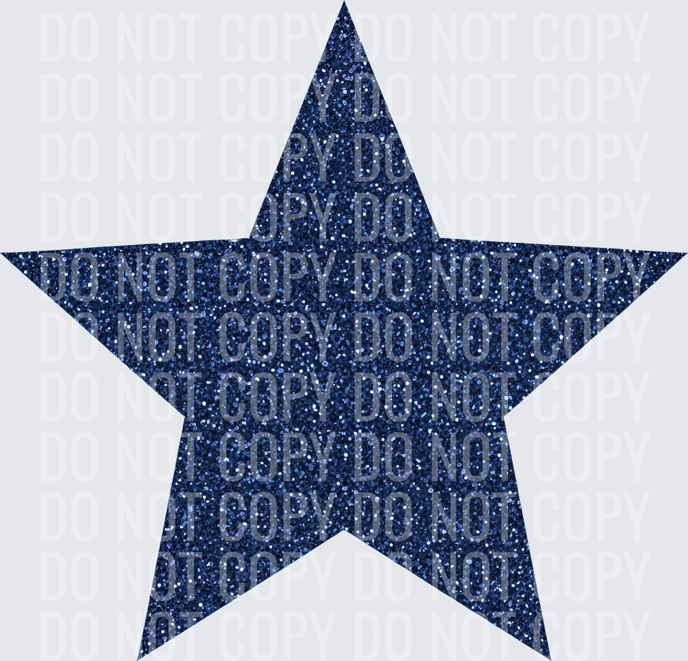 Navy Glitter Star