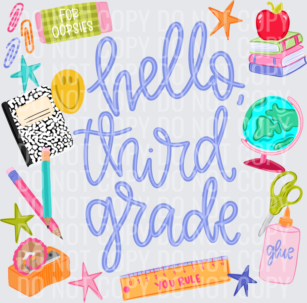 HELLO THIRD GRADE PURPLE