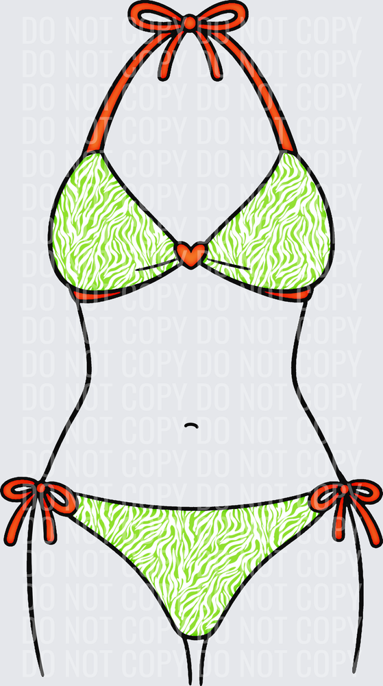 Green zebra swim suit