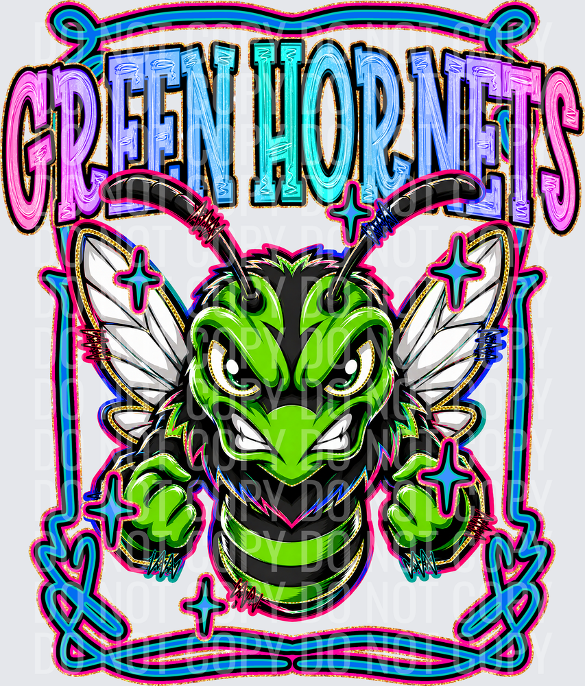 KayndiDesigns 08.26 Retro Pop Green Hornets