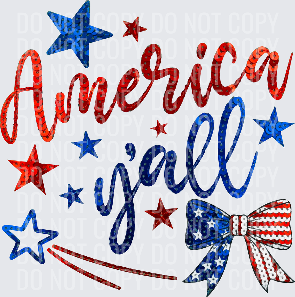 america yall bow sequin hwds