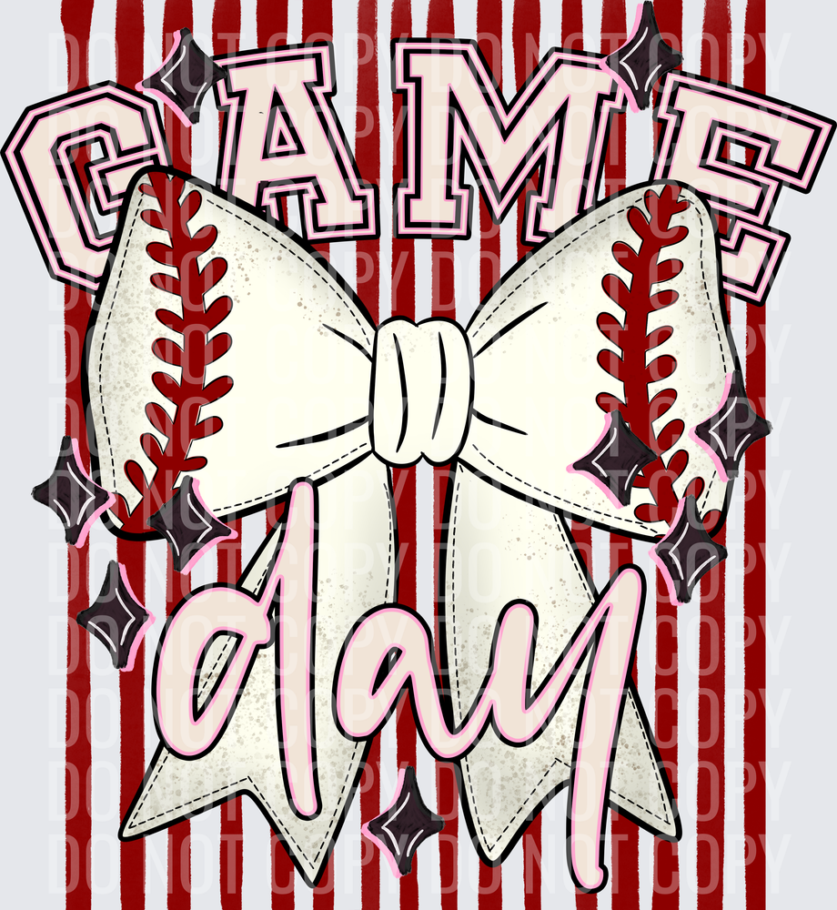 KayndiDesigns 05.26 Game Day Baseball Bow Maroon