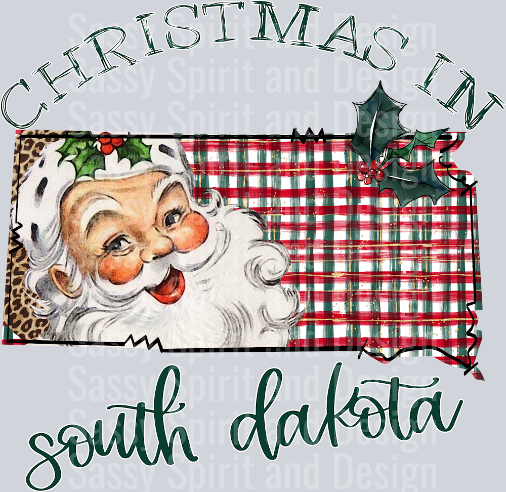 Christmas in State Santa State Set SOUTH DAKOTA