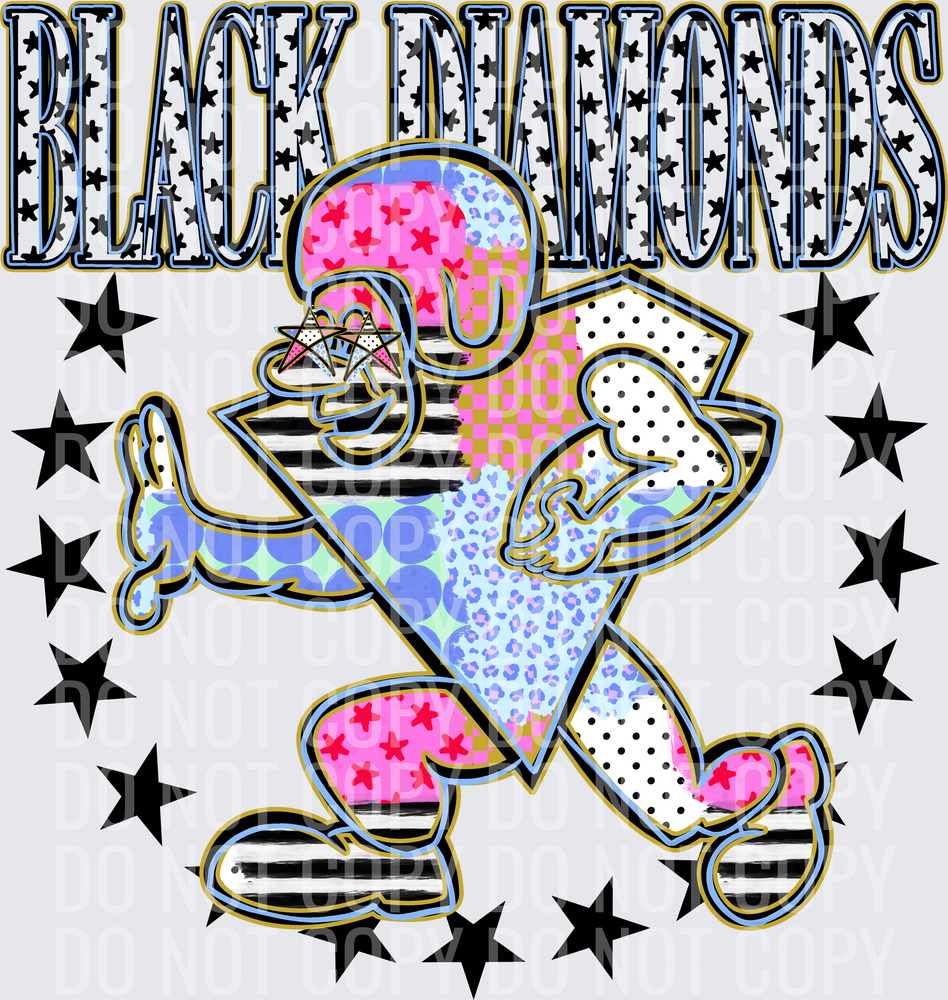 KayndiDesigns 09.26 Patchwork Varisty Stars Black Diamonds