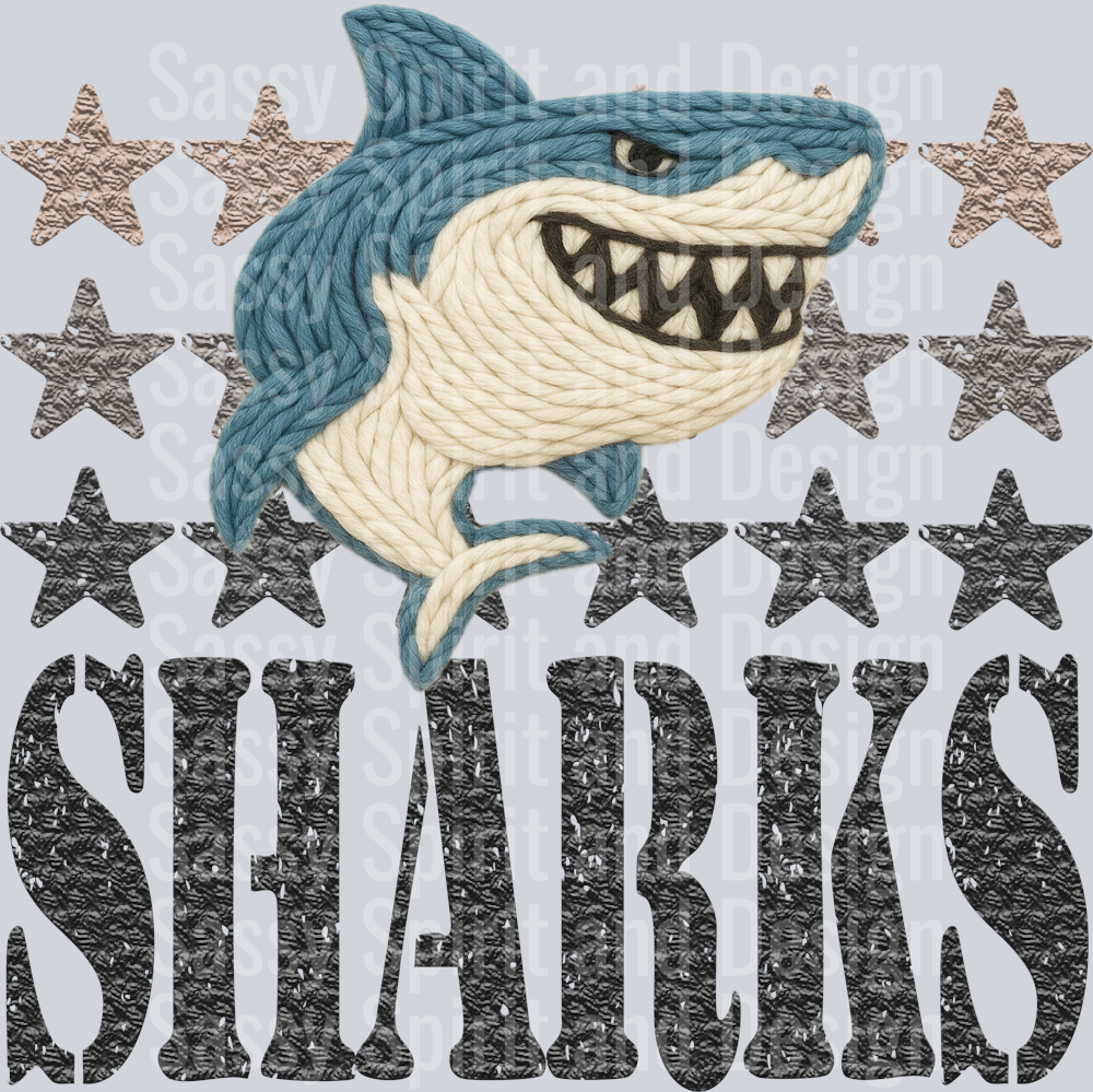 YARN MASCOTS SHARKS