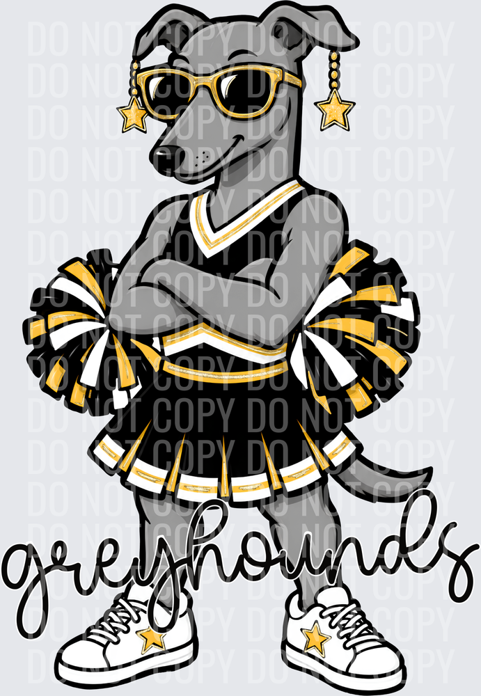 Greyhounds Cheer Black Yllw Gold