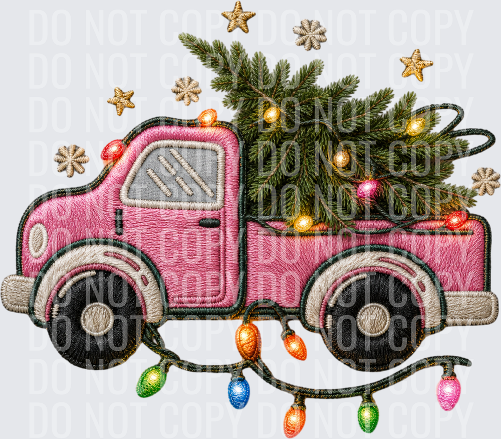pink christmas truck