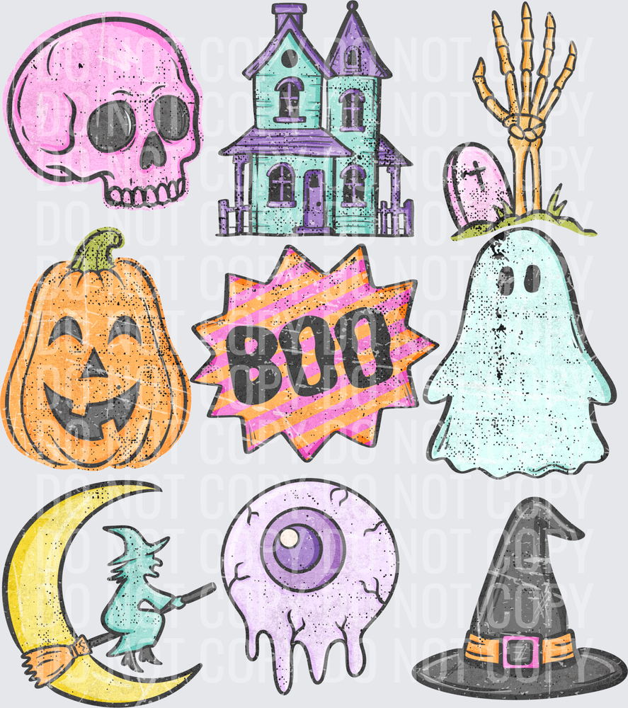 Halloween collage distressed