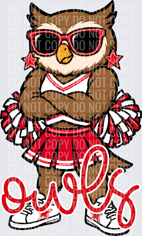 Owls Cheer Red White