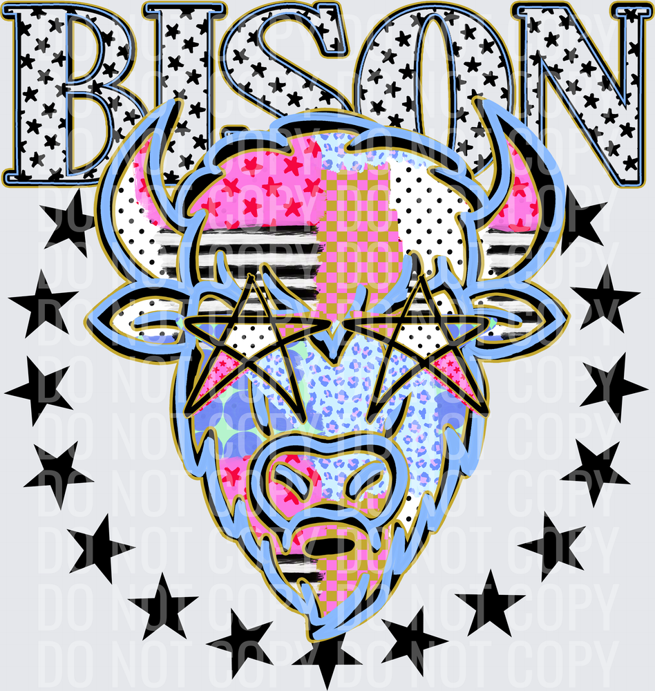 KayndiDesigns 09.26 Patchwork Varisty Stars Bison