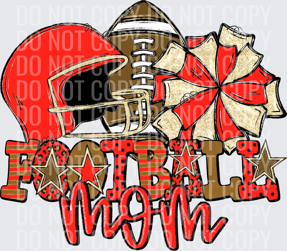 KayndiDesigns 08.26 Football Mom Red