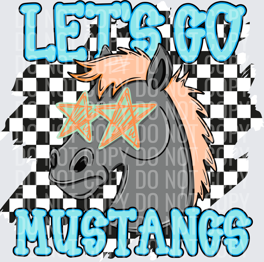 Let’s go Mustangs checkered