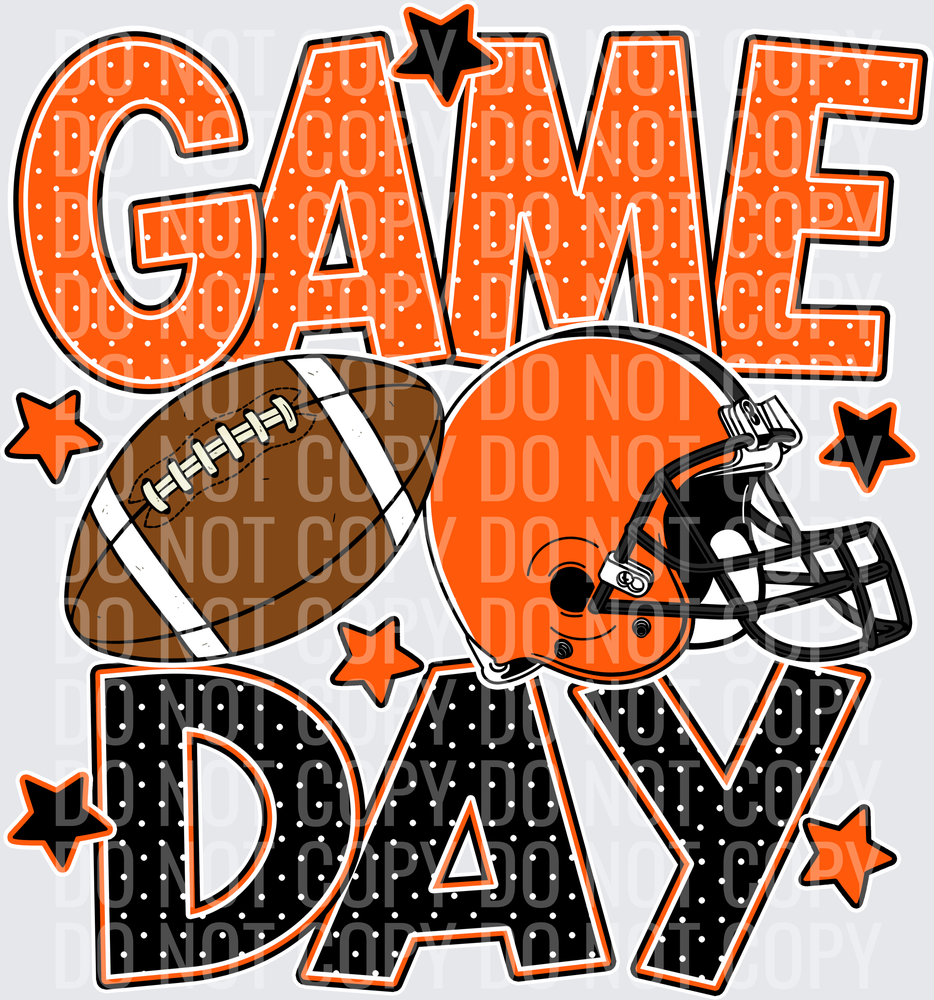 Orangne Black Game Day Football