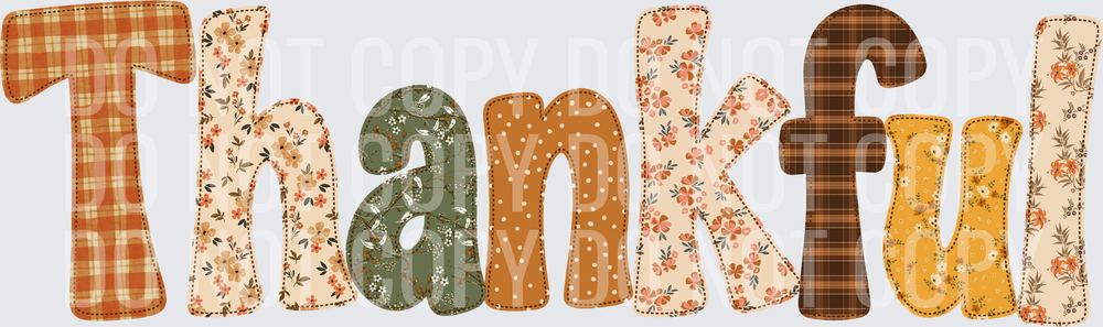 Thankful fall stitched letters