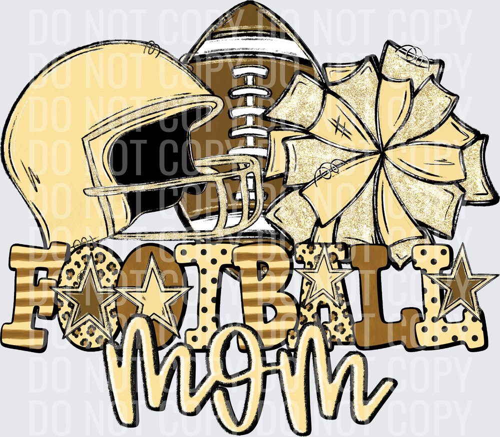 KayndiDesigns 08.26 Football Mom Gold
