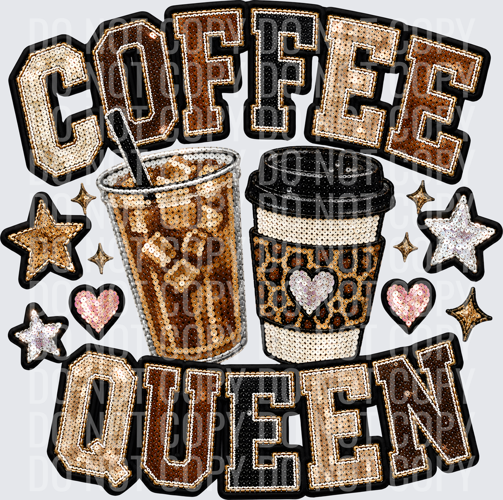 COFFEE QUEEN FAUX SEQUIN