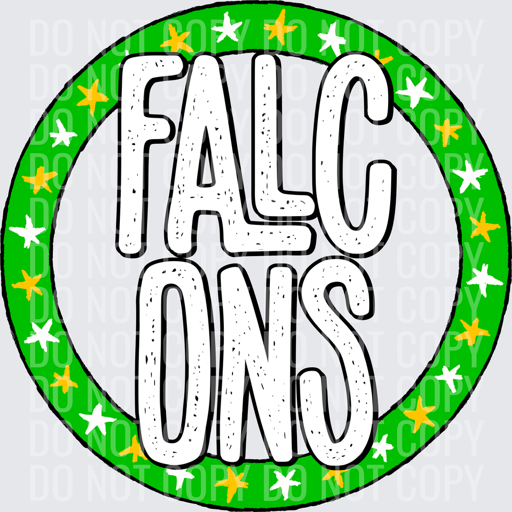 FalconsStarCircleKellyGreenYellowGoldWhite