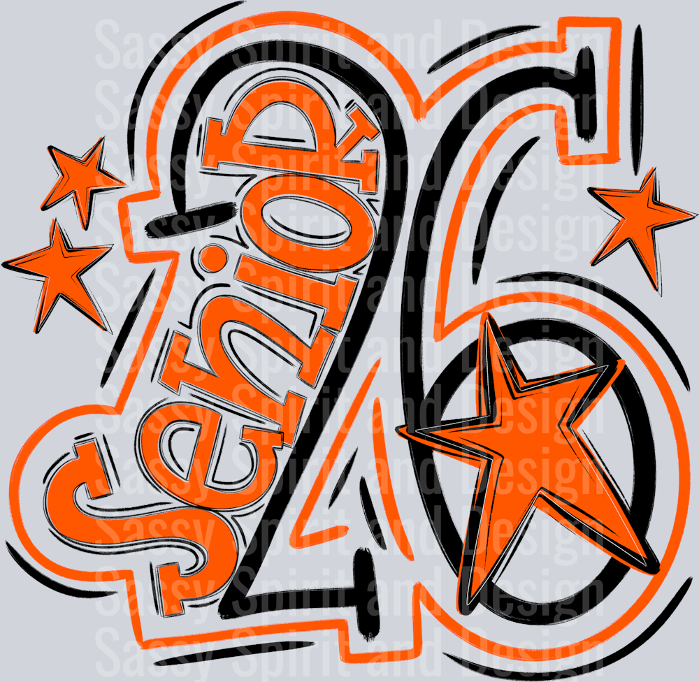 Senior 2026 Black Orange