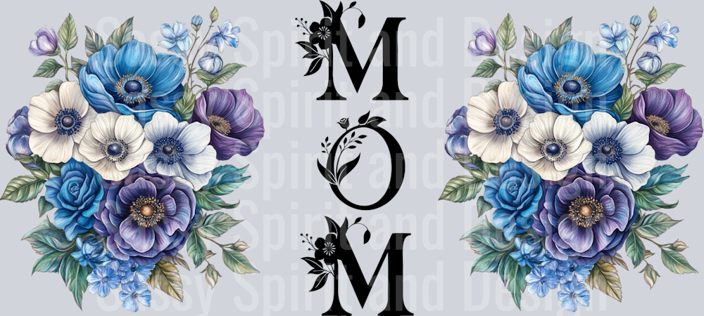 mom blue purple floral