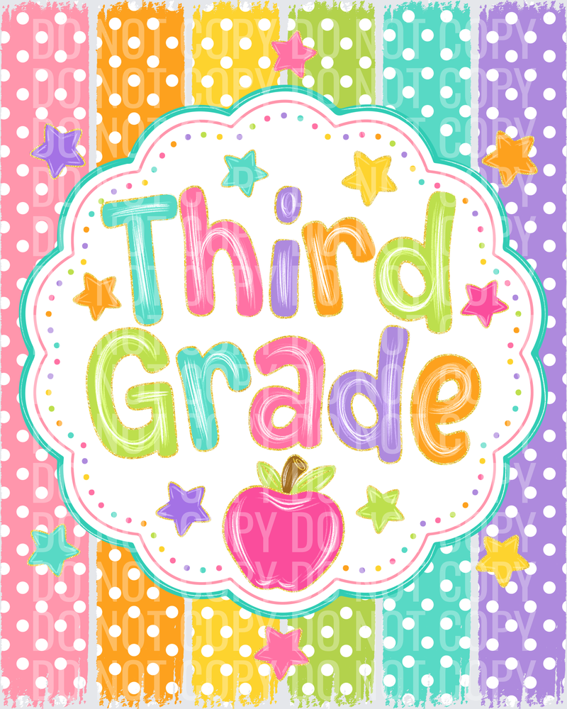 Third Grade Striped Polka Dots