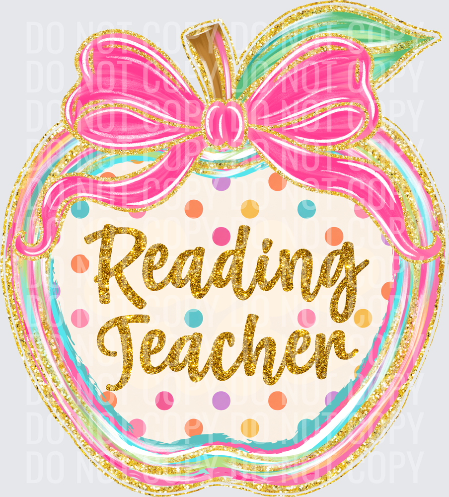 Reading Teacher polka dot apple