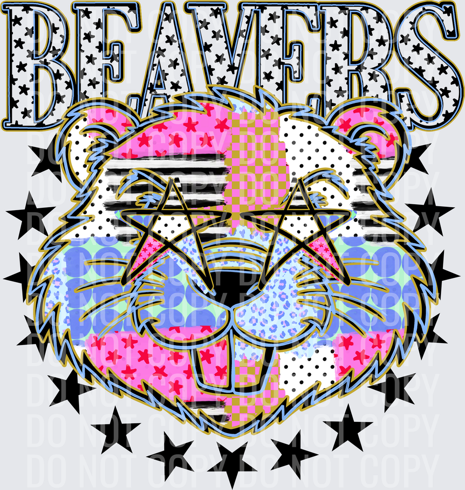 KayndiDesigns 09.26 Patchwork Varisty Stars Beavers