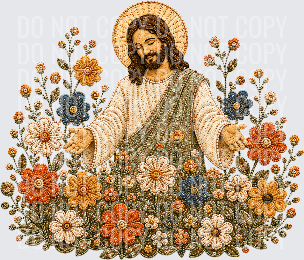 Jesus and flowers