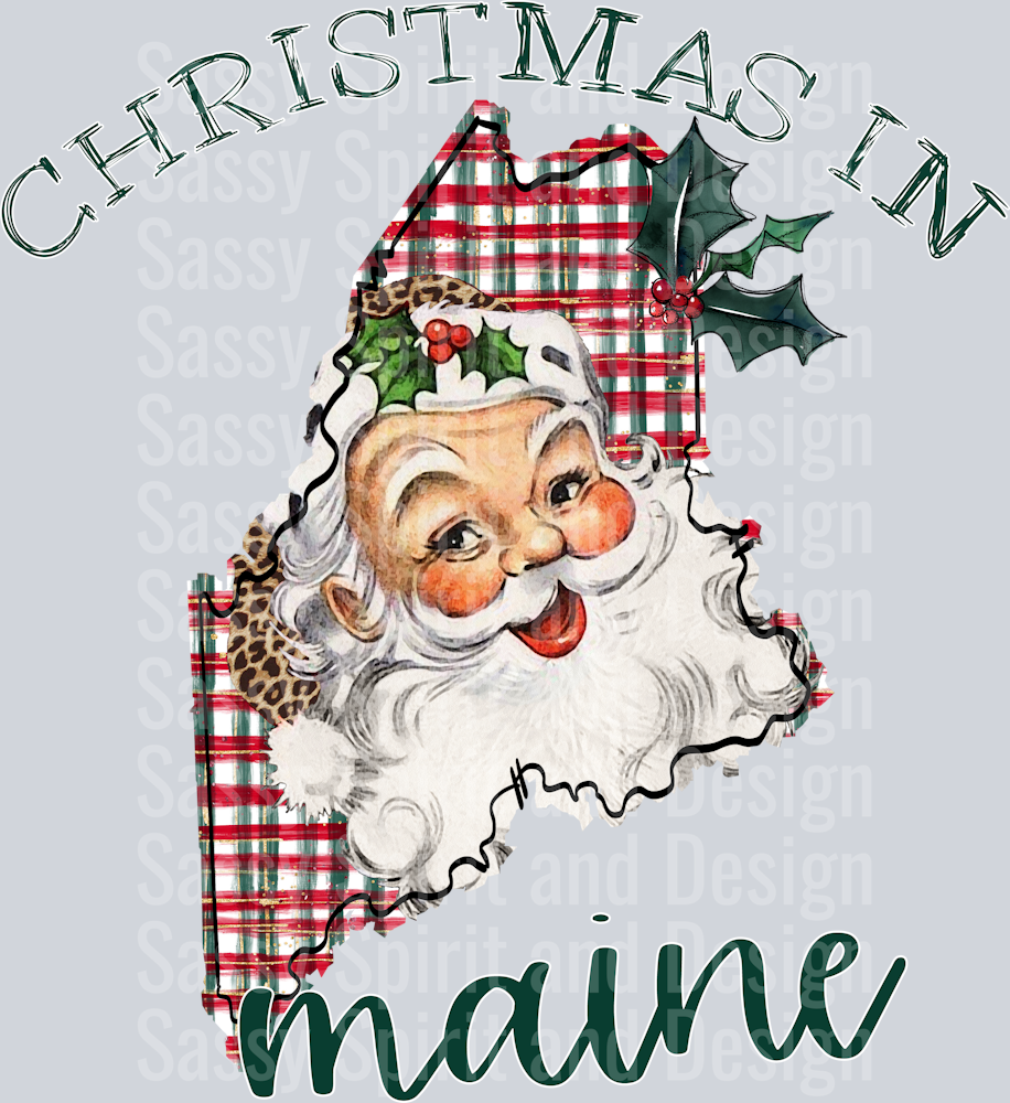 Christmas in State Santa State Set MAINE