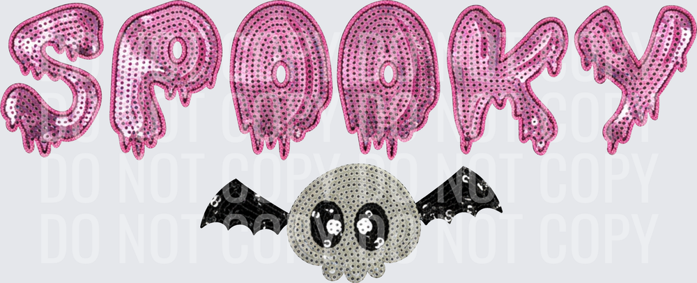 spooky pink faux sequins hwds