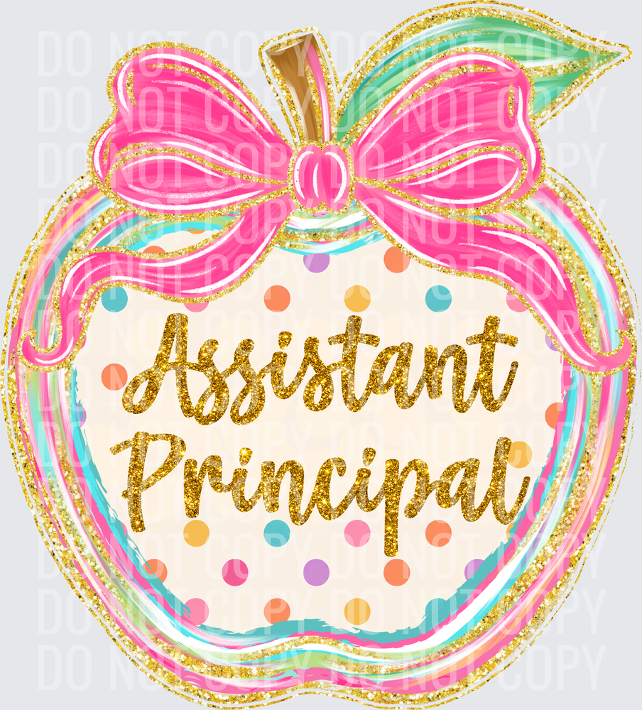 Assistant Principal polka dot apple
