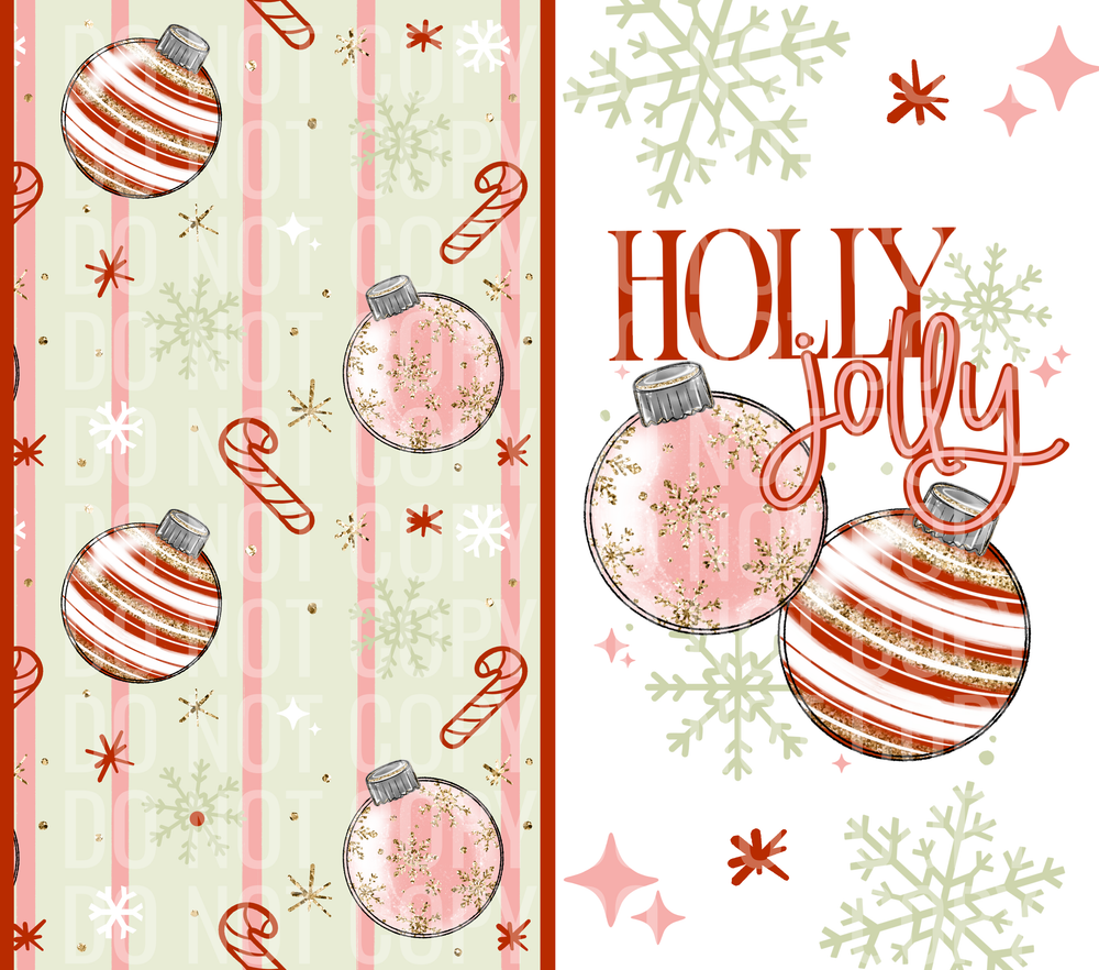 Holly Jolly tumbler wrap