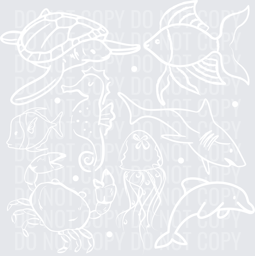 SEA ANIMAL DOODLES
