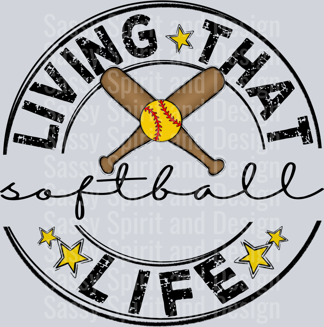 Living That SOFTBALL BLANK Life