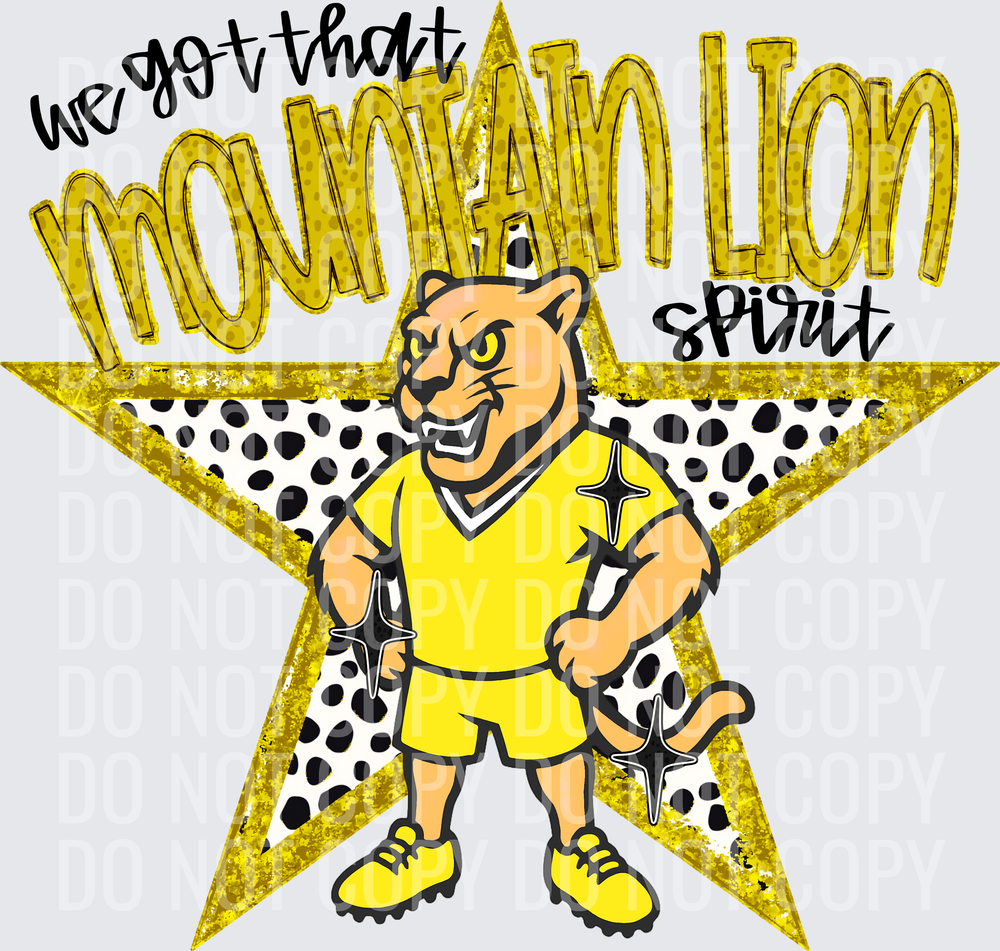 KayndiDesigns 09.26 We Got That Spirit Mountain Lion Yellow