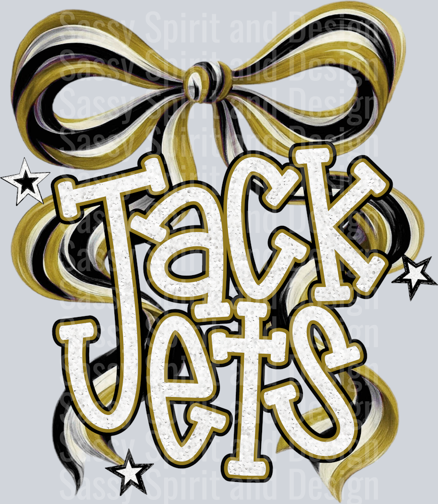 JACKETS GOLD BLACK WHITE BOW GLITTER