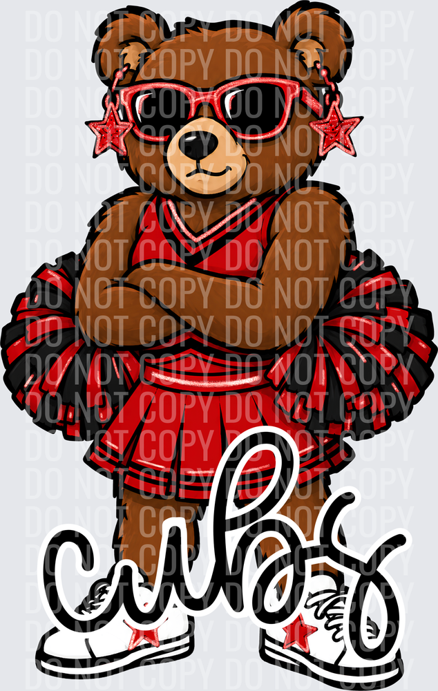 Cubs Cheer Red Black