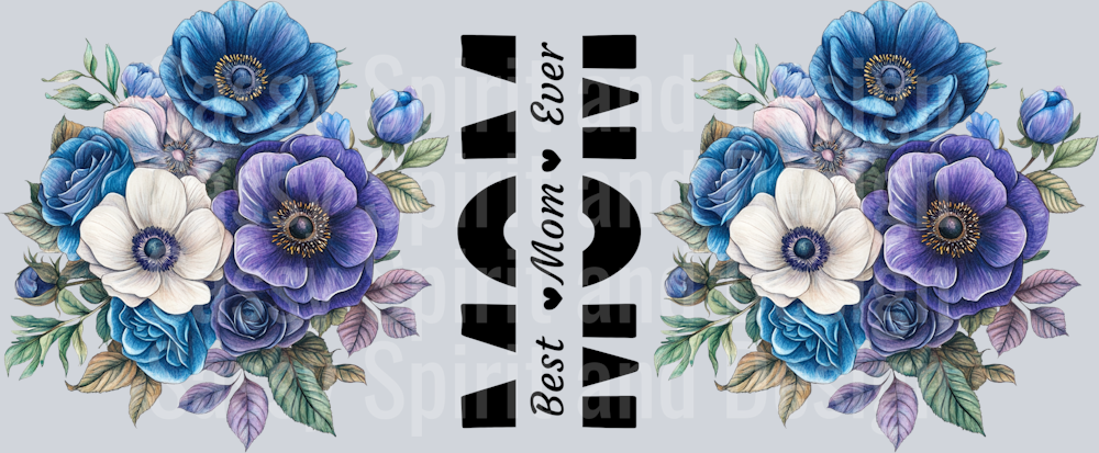 best mom ever purple blue flowers