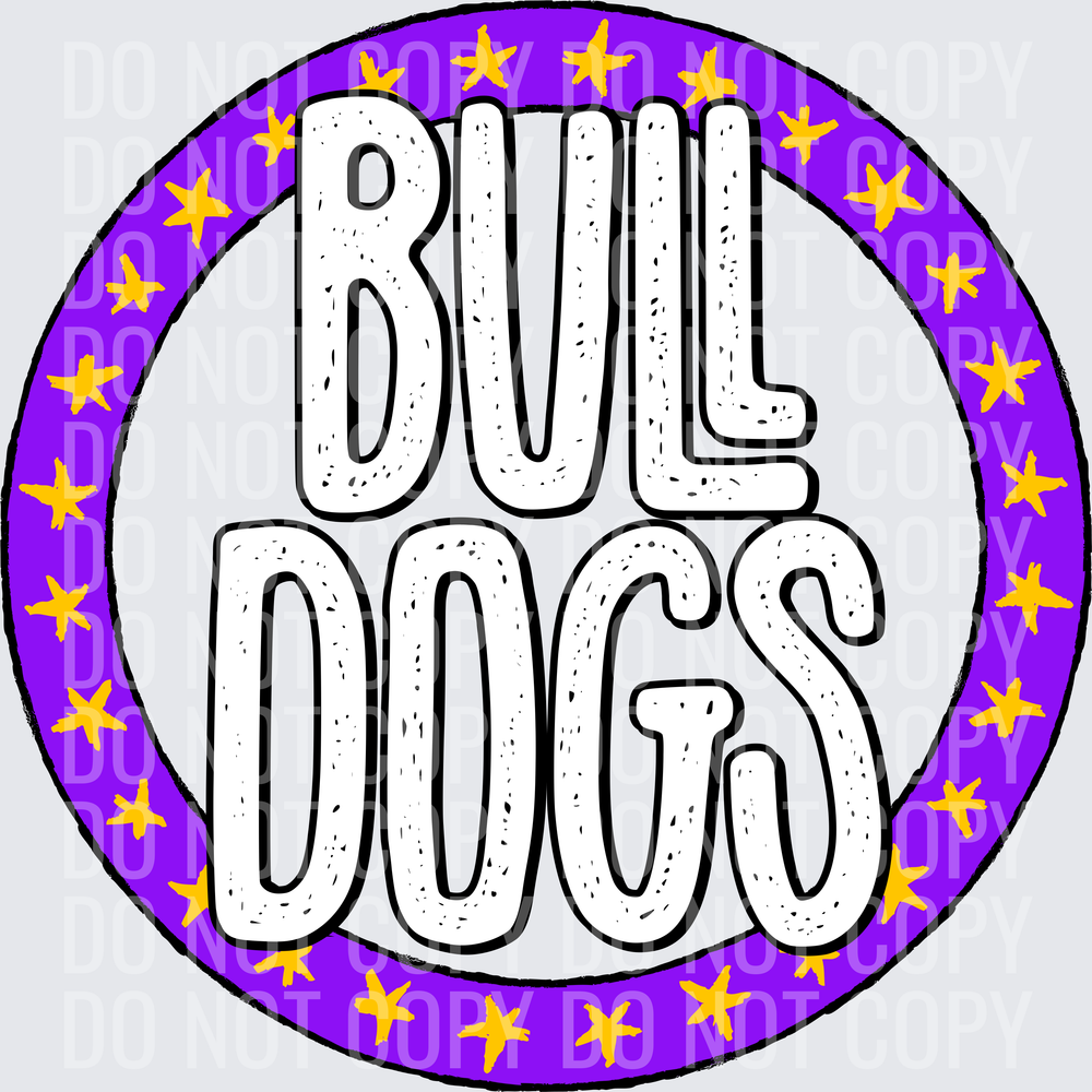 BulldogsStarCirclePurpleYellowGold
