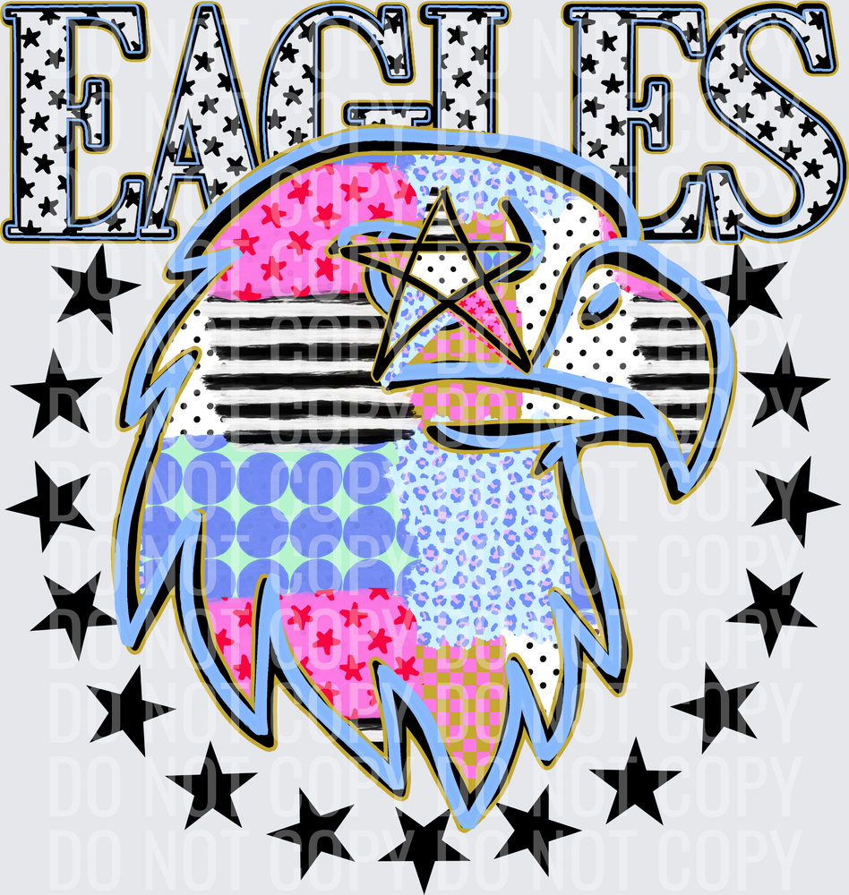 KayndiDesigns 09.26 Patchwork Varisty Stars Eagles