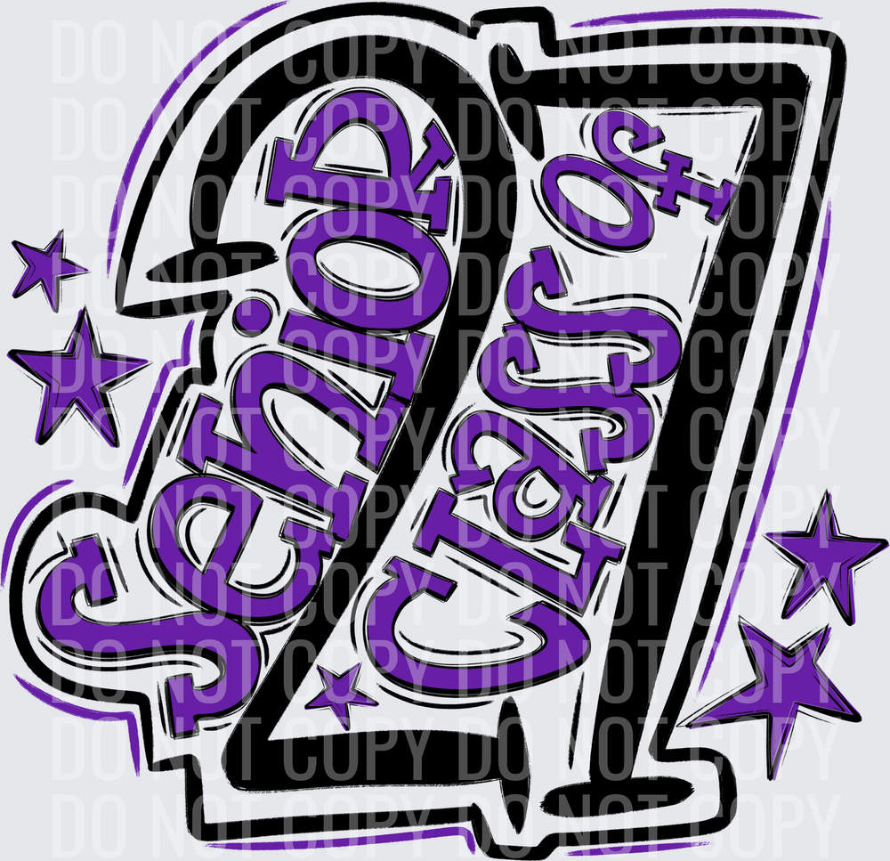 Senior Class Of 27 Black Purple