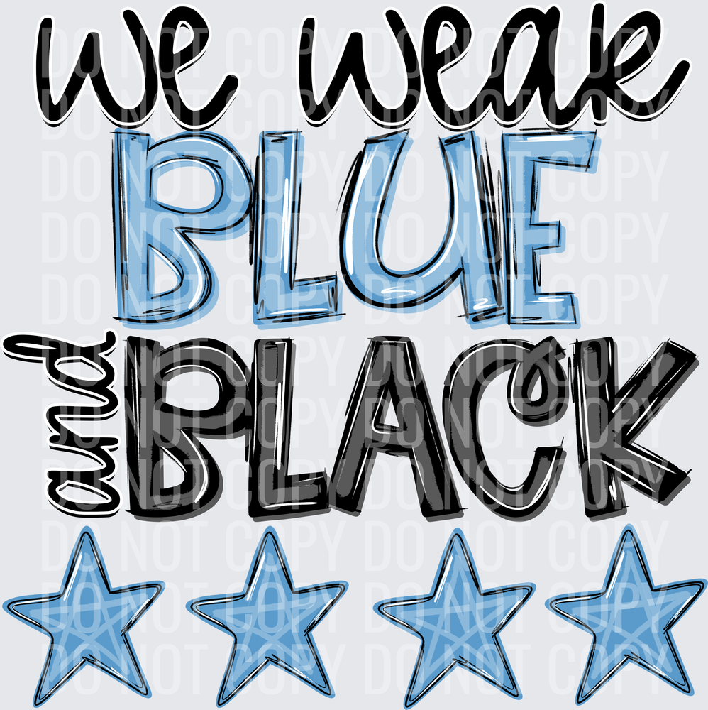 Lt BLue and black