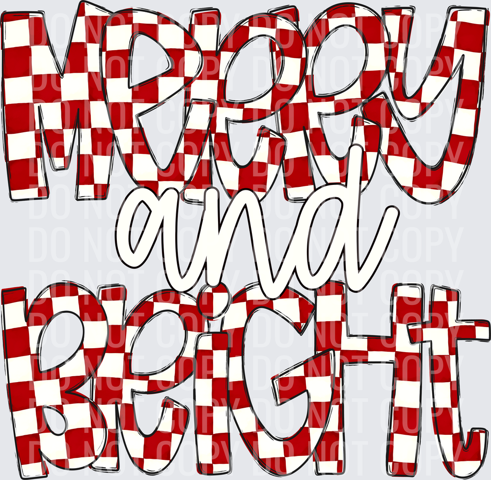 MERRY AND BRIGHT RED CHECKER
